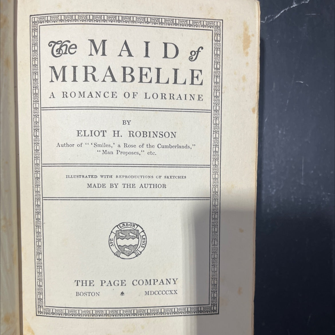 the maid of mirabelle a romance of lorraine book, by eliot h. robinson, 1920 Hardcover image 2