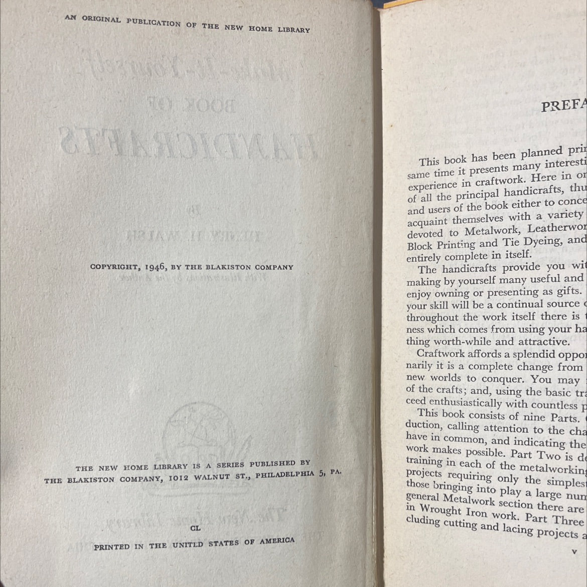 the make-it-yourself book of handicrafts book, by henry h. walsh, 1946 Hardcover image 3