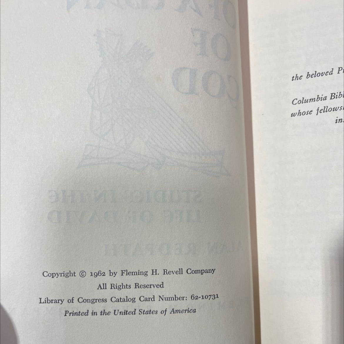 the making of a man of god studies in the life of david alan red path fleming book, by unknown, 1962 Hardcover image 3