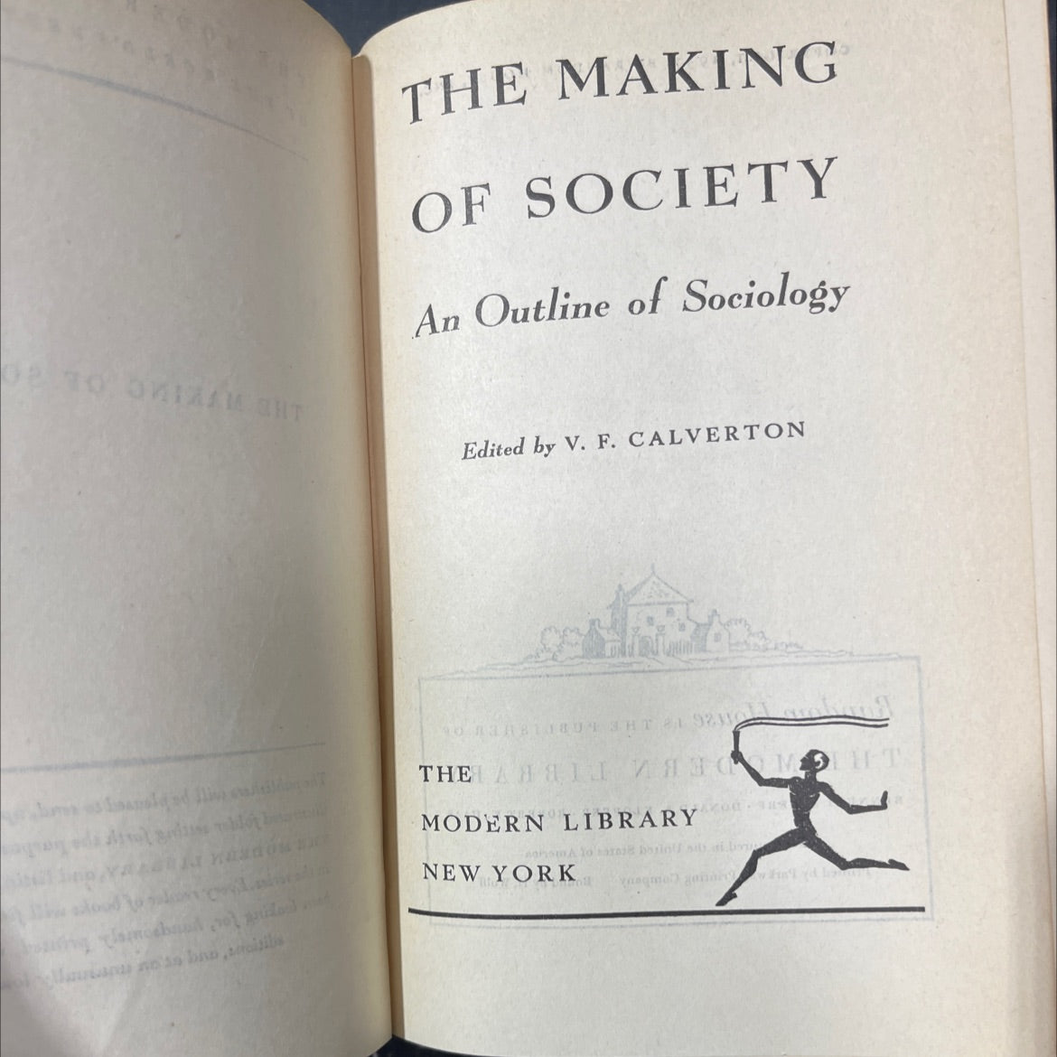 the making of society an outline of sociology book, by v. f. calverton, 1937 Hardcover image 2