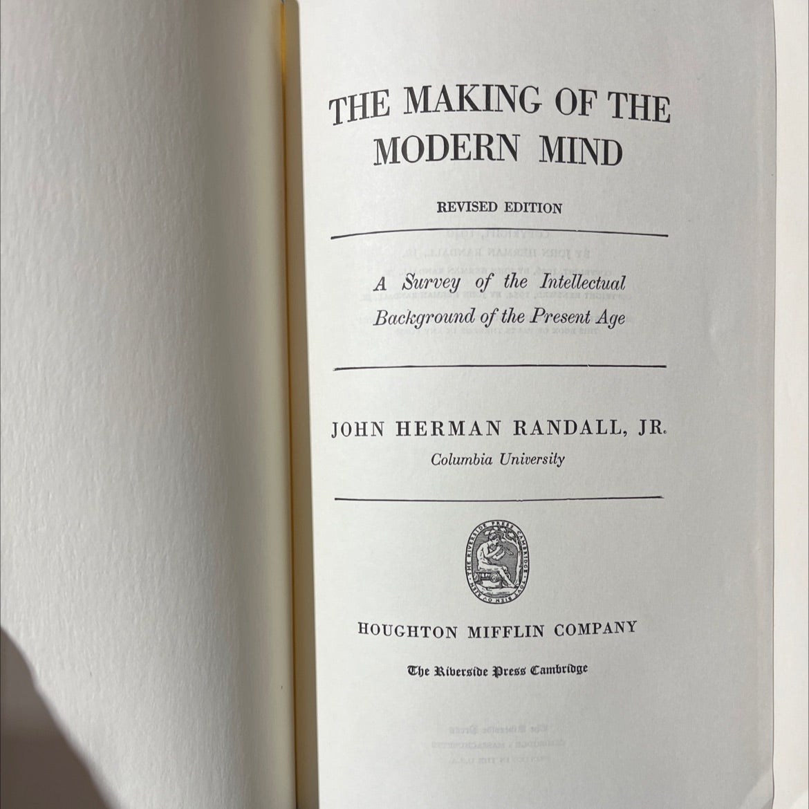 the making of the modern mind revised edition book, by john herman randall, jr., 1954 Hardcover image 2