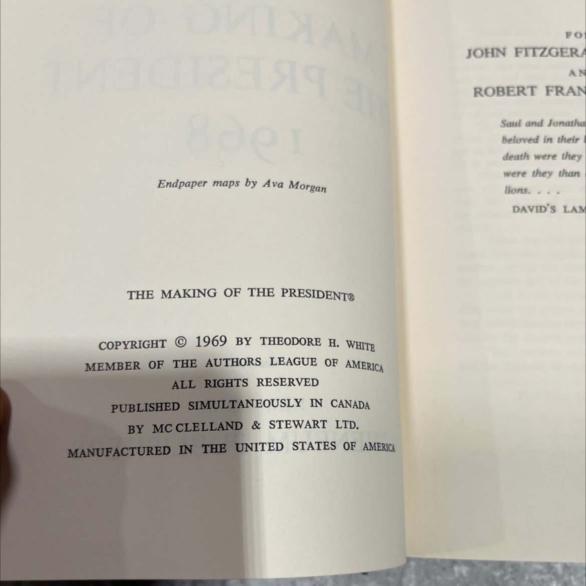 the making of the president 1968 book, by theodore h. white, 1969 Hardcover image 3