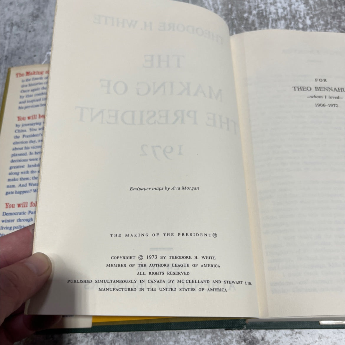 the making of the president 1972 book, by theodore h. white, 1973 Hardcover image 3