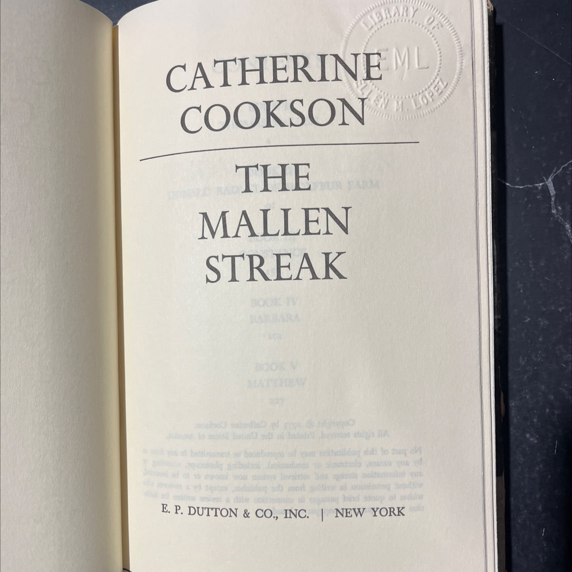 the mallen streak book, by catherine cookson, 1990 Hardcover image 2