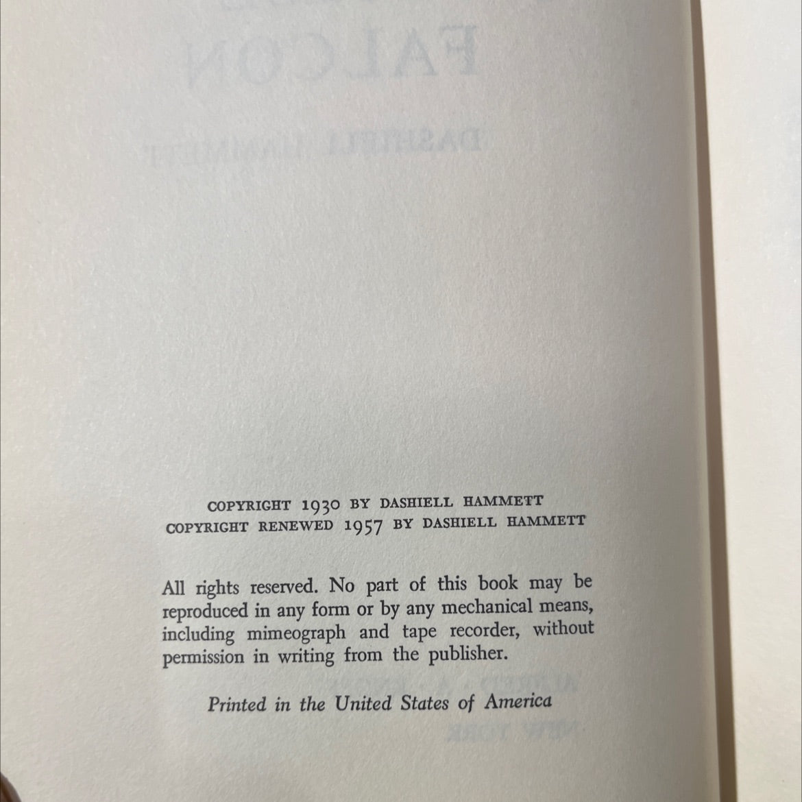 the maltease falcon book, by dasheill hammett, 1957 Hardcover image 3