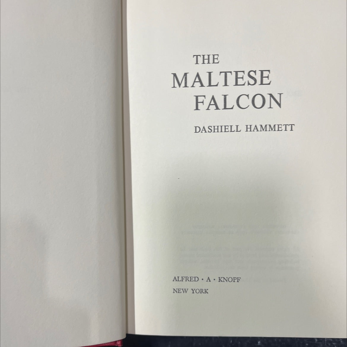 the maltesefalcon book, by dashell hammett, 1957 Hardcover image 2