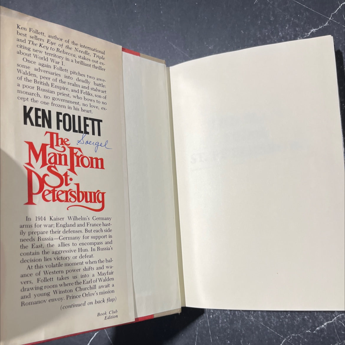 the man from st. petersburg book, by ken follett, 1982 Hardcover image 4