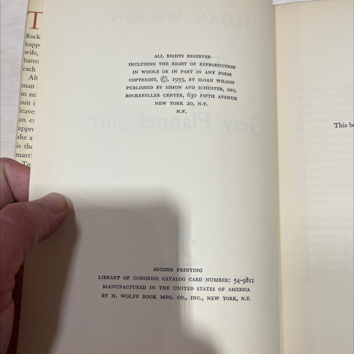 the man in the gray flannel suit book, by sloan wilson, 1955 Hardcover image 3