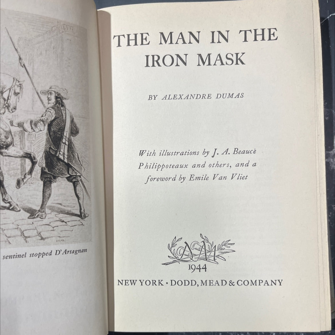 the man in the iron mask book, by alexandre dumas, 1944 Hardcover image 2