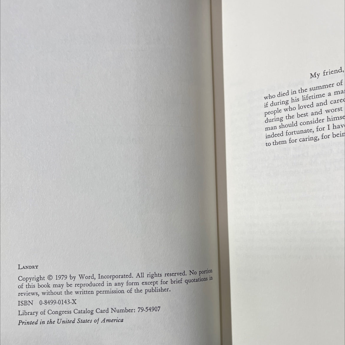 the man inside... landry book, by Bob St. John, 1979 Hardcover image 3
