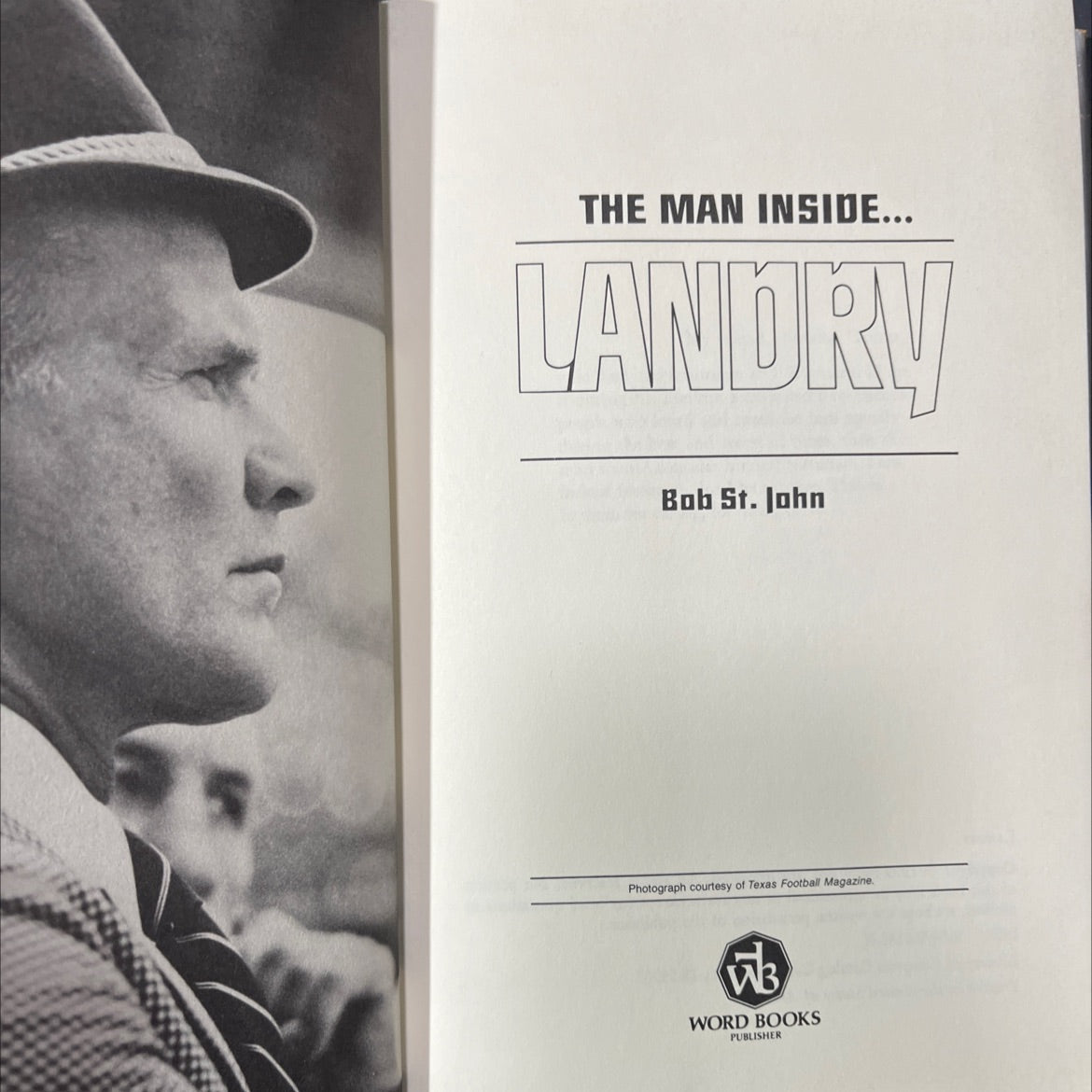 the man inside... landry book, by Bob St. John, 1979 Hardcover image 2