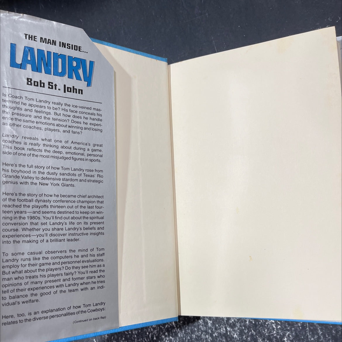the man inside... landry book, by Bob St. John, 1979 Hardcover image 4