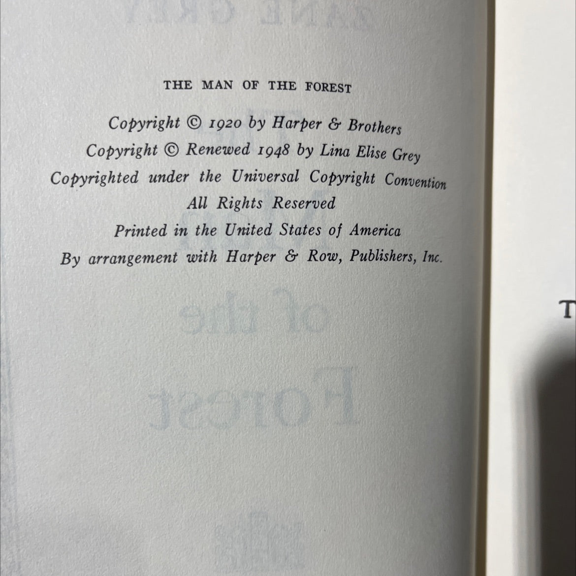 the man of the forest book, by zane grey, 1948 Hardcover image 3