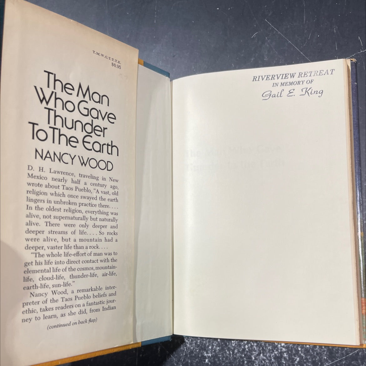 the man who gave thunder to the earth book, by Nancy Wood, 1976 Hardcover image 4