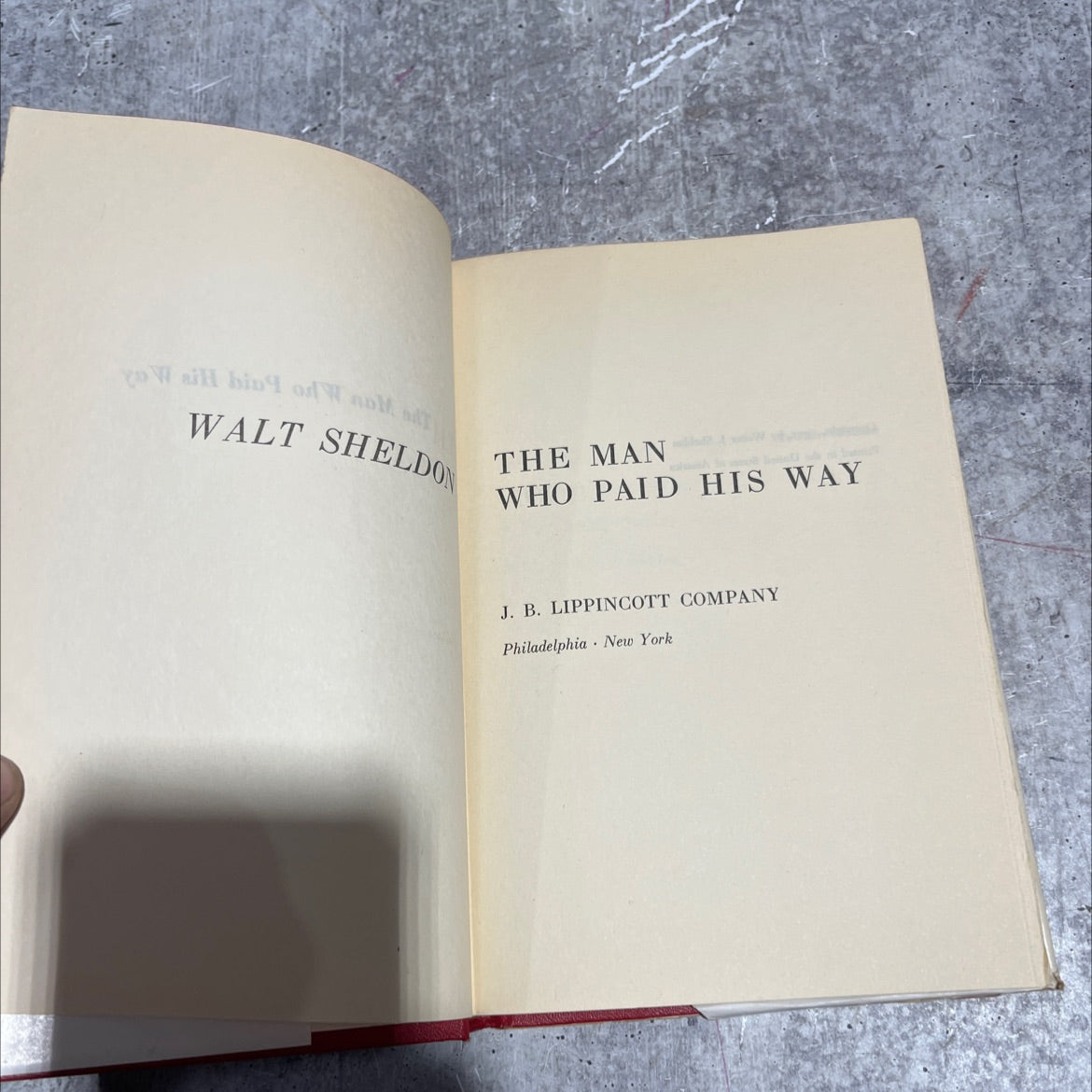 the man who paid his way book, by Walter J. Sheldon, 1955 Hardcover image 2