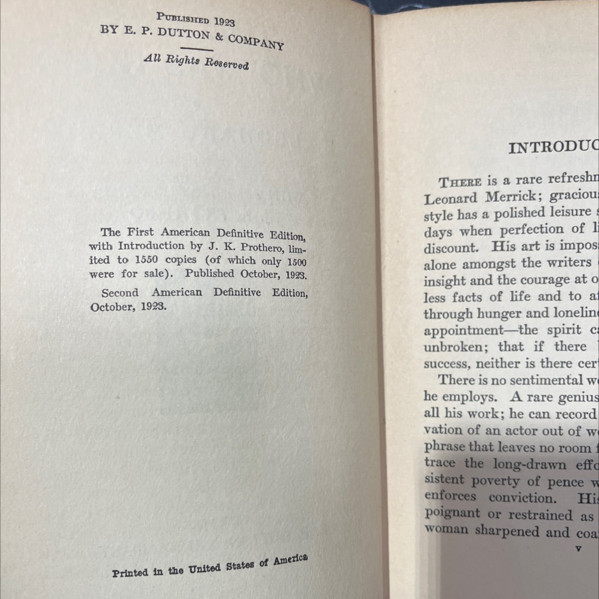 the man who was good book, by leonard merrick, 1923 Hardcover image 3