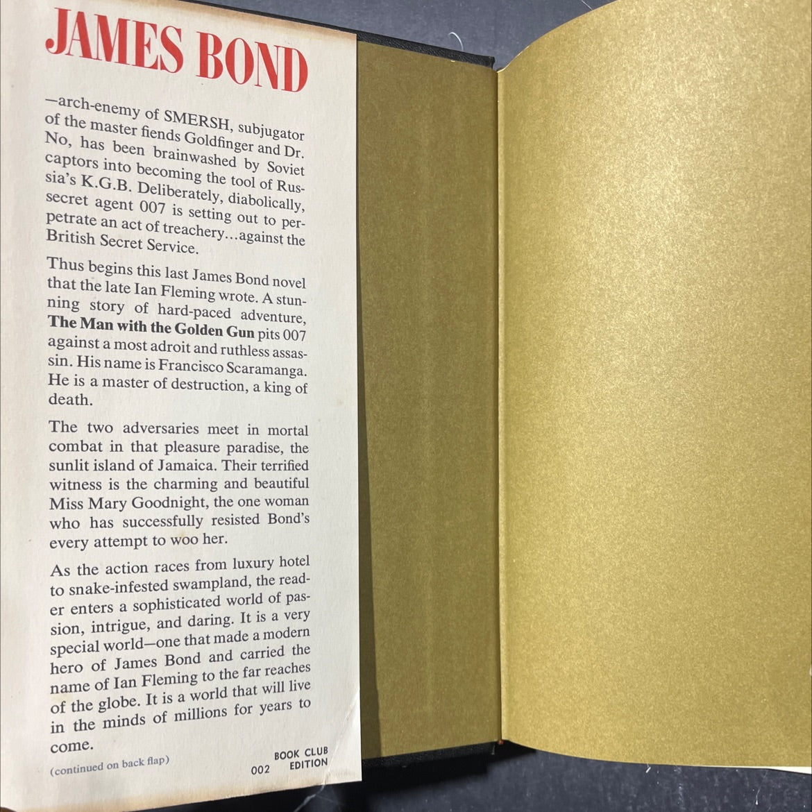 the man with the golden gun book, by Ian Fleming, 1965 Hardcover image 4