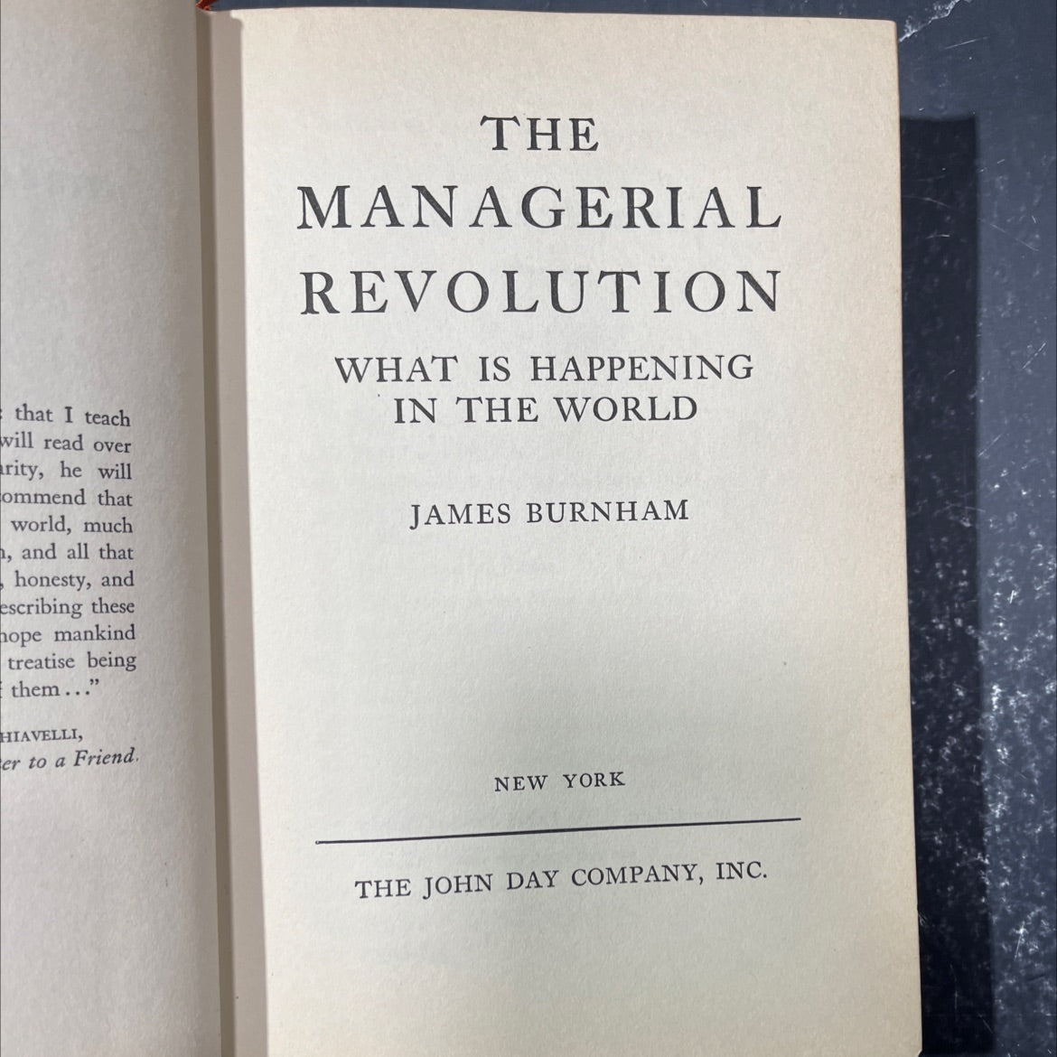 the managerial revolution what is happening in the world book, by james burnham, 1941 Hardcover image 2