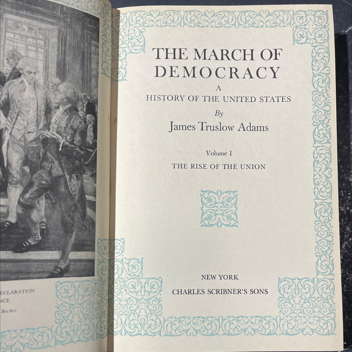 the march of democracy a history of the united states book, by james truslow adams, 1933 Hardcover image 2