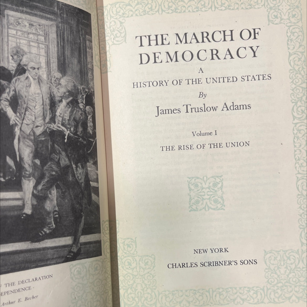 the march of democracy a history of the united states book, by james truslow adams, 1933 Hardcover image 2