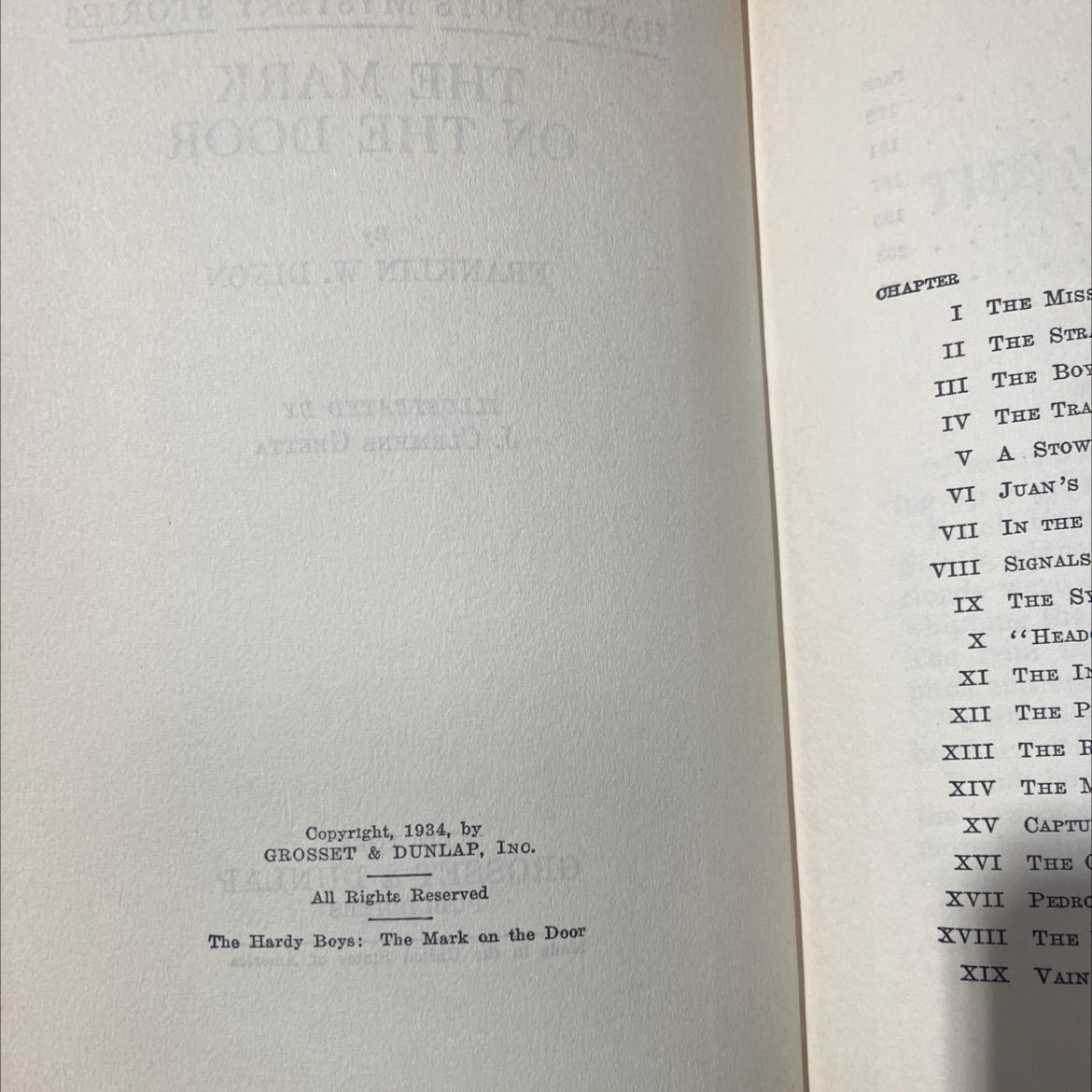 the mark on the door book, by franklin w. dixon, 1934 Hardcover image 3