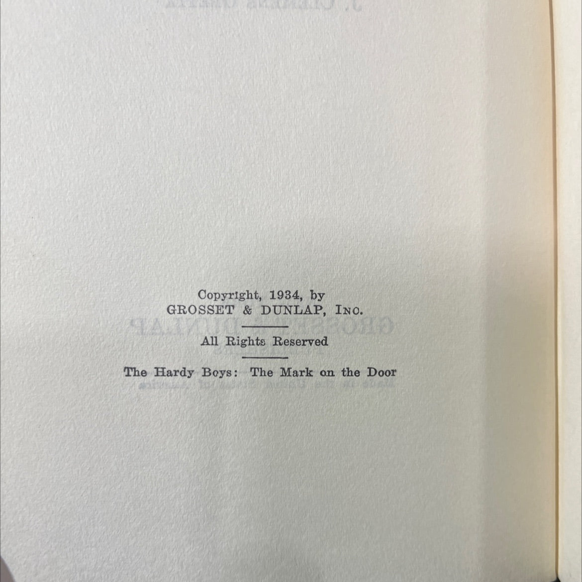 the mark on the door book, by franklin w. dixon, 1934 Hardcover image 3
