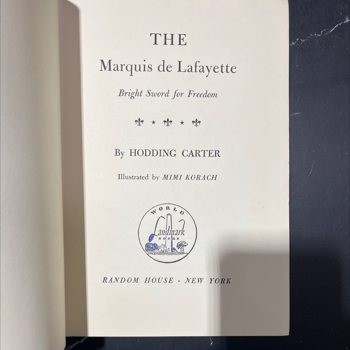 the marquis de lafayette bright sword for freedom book, by hodding carter, 1958 Hardcover image 2