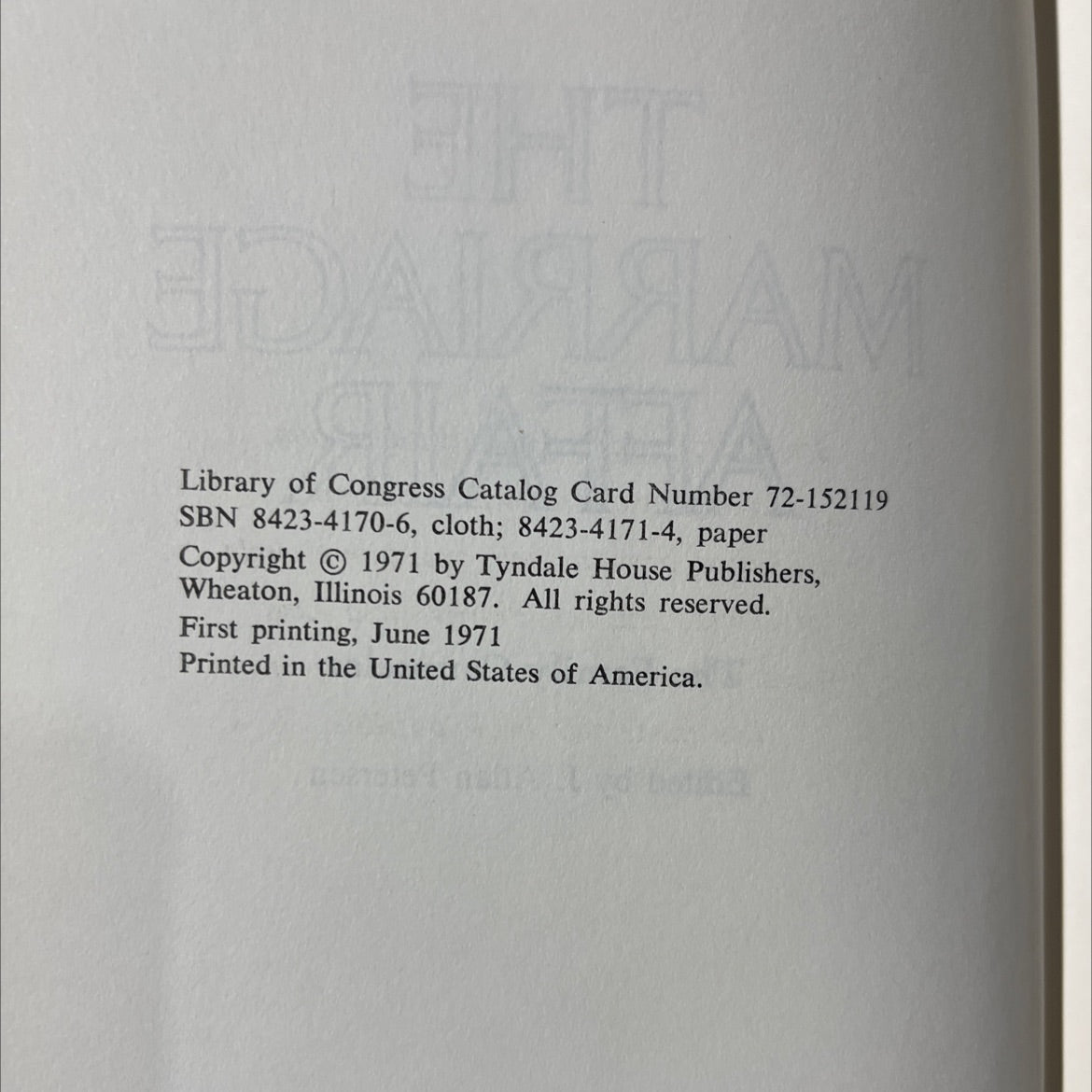 the marriage affair book, by J. Allan Petersen, 1971 Hardcover image 3