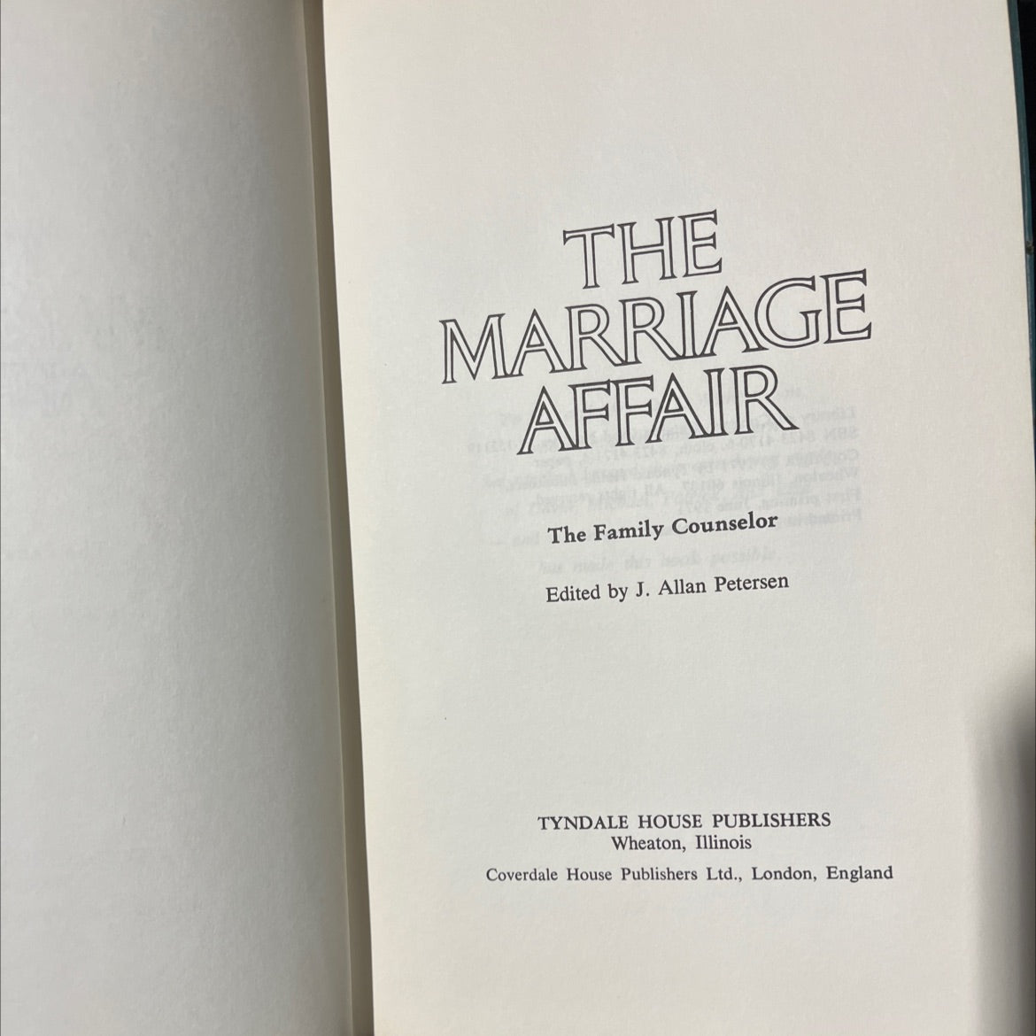 the marriage affair book, by J. Allan Petersen, 1971 Hardcover image 2