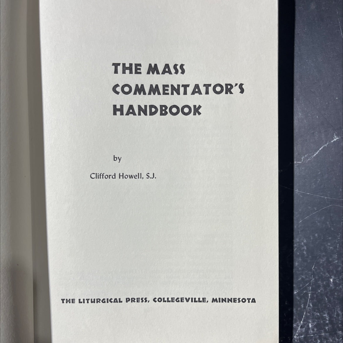 the mass commentator's handbook book, by clifford howell, s.j., 1960 Hardcover image 2