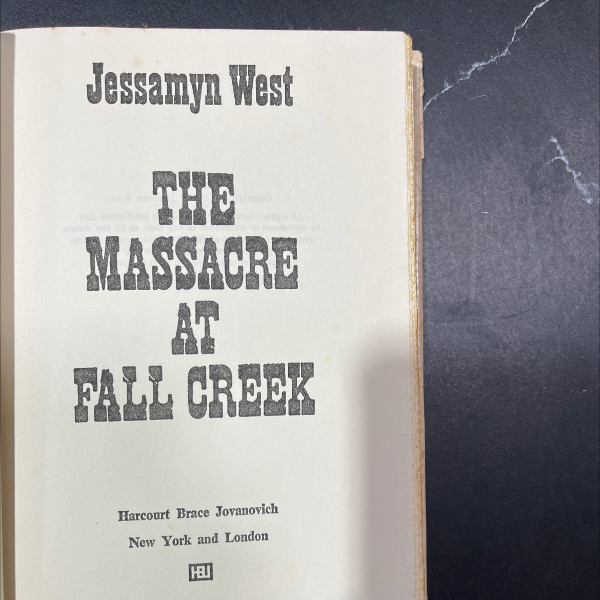 the massacre at fall creek book, by Jessamyn West, 1975 Hardcover image 2