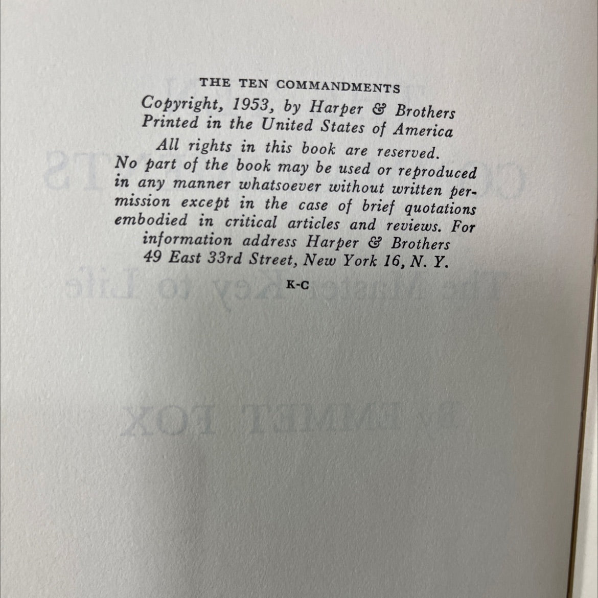 the master key to life book, by emmet fox, 1953 Hardcover image 3
