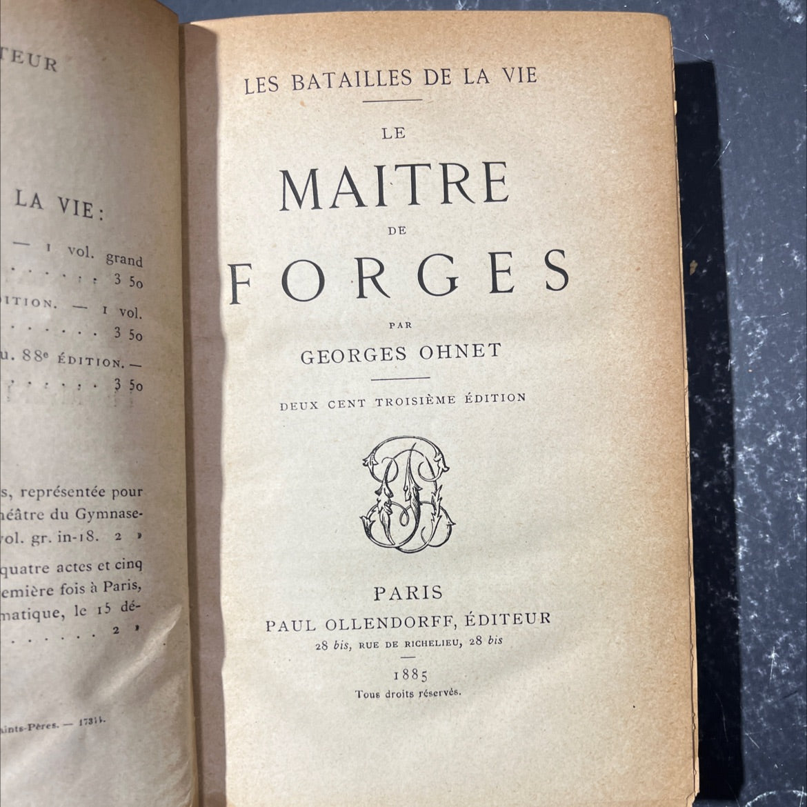 the master of forges book, by georges ohnet, 1885 Leather image 2