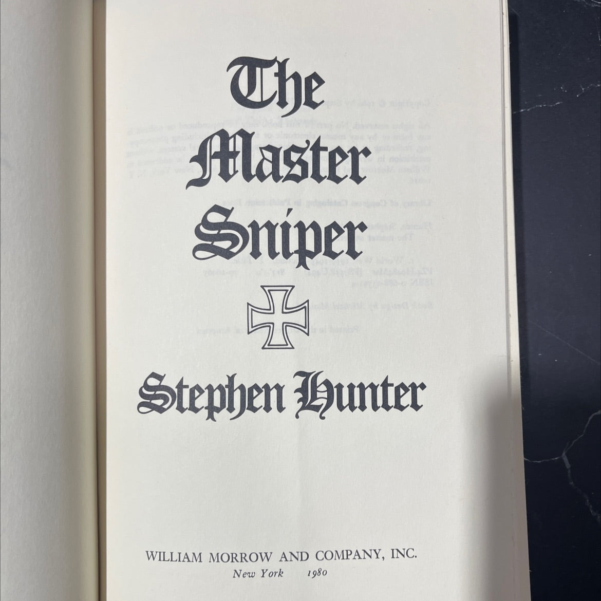 the master sniper book, by Stephen Hunter, 1980 Hardcover image 2