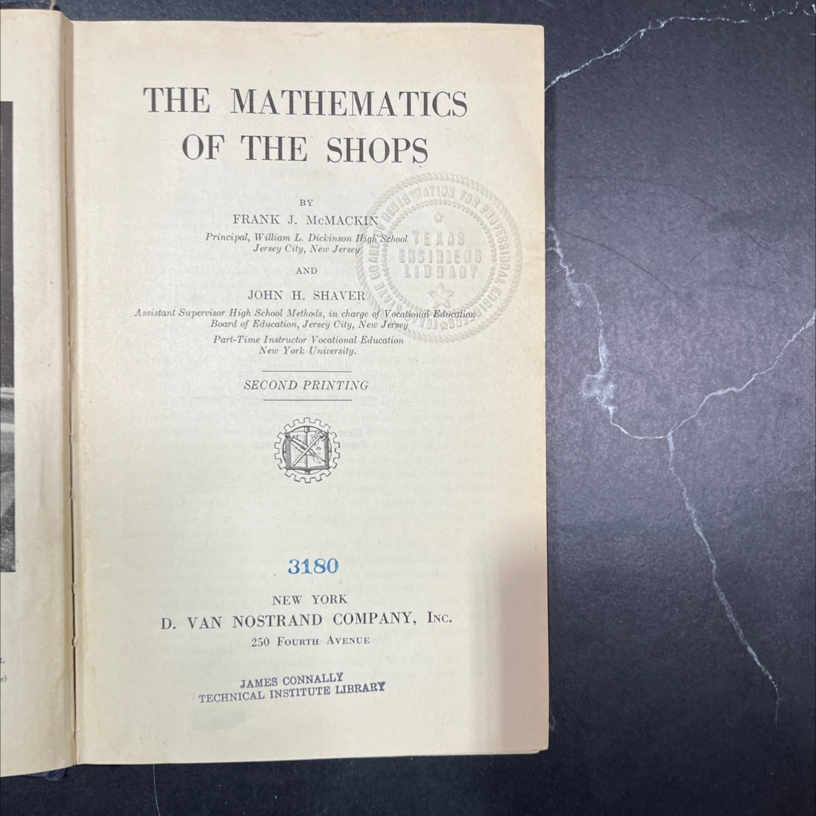 the mathematics of the shops book, by frank j. mcmackin, 1942 Hardcover image 2