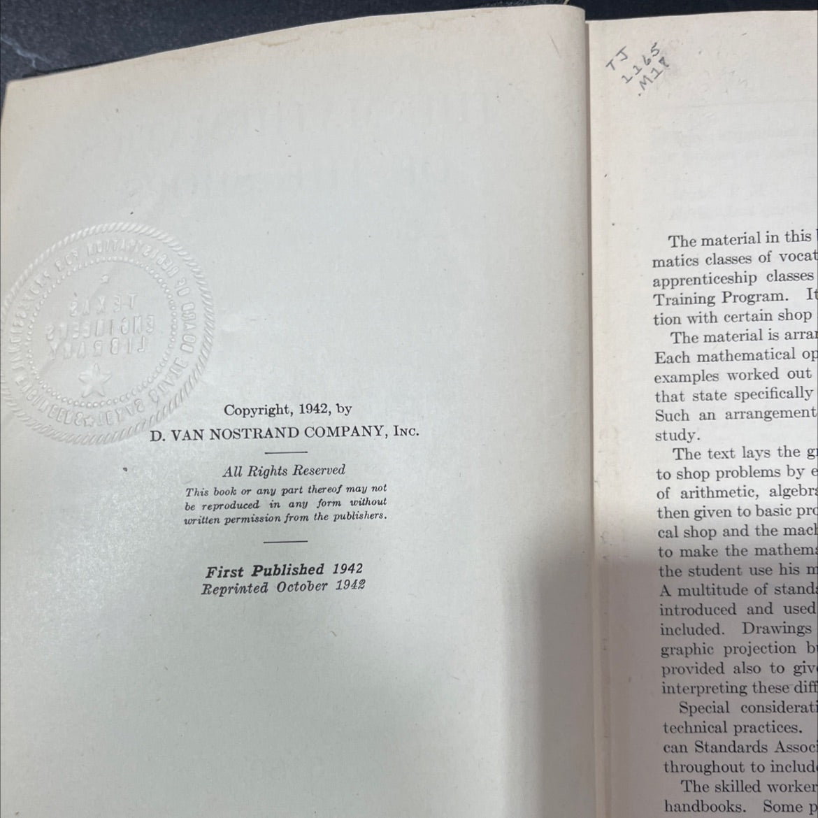 the mathematics of the shops book, by frank j. mcmackin, 1942 Hardcover image 3