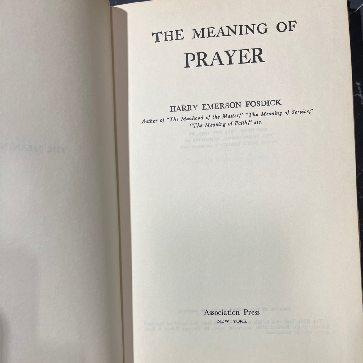 the meaning of prayer book, by harry emerson fosdick, 1949 Hardcover image 2