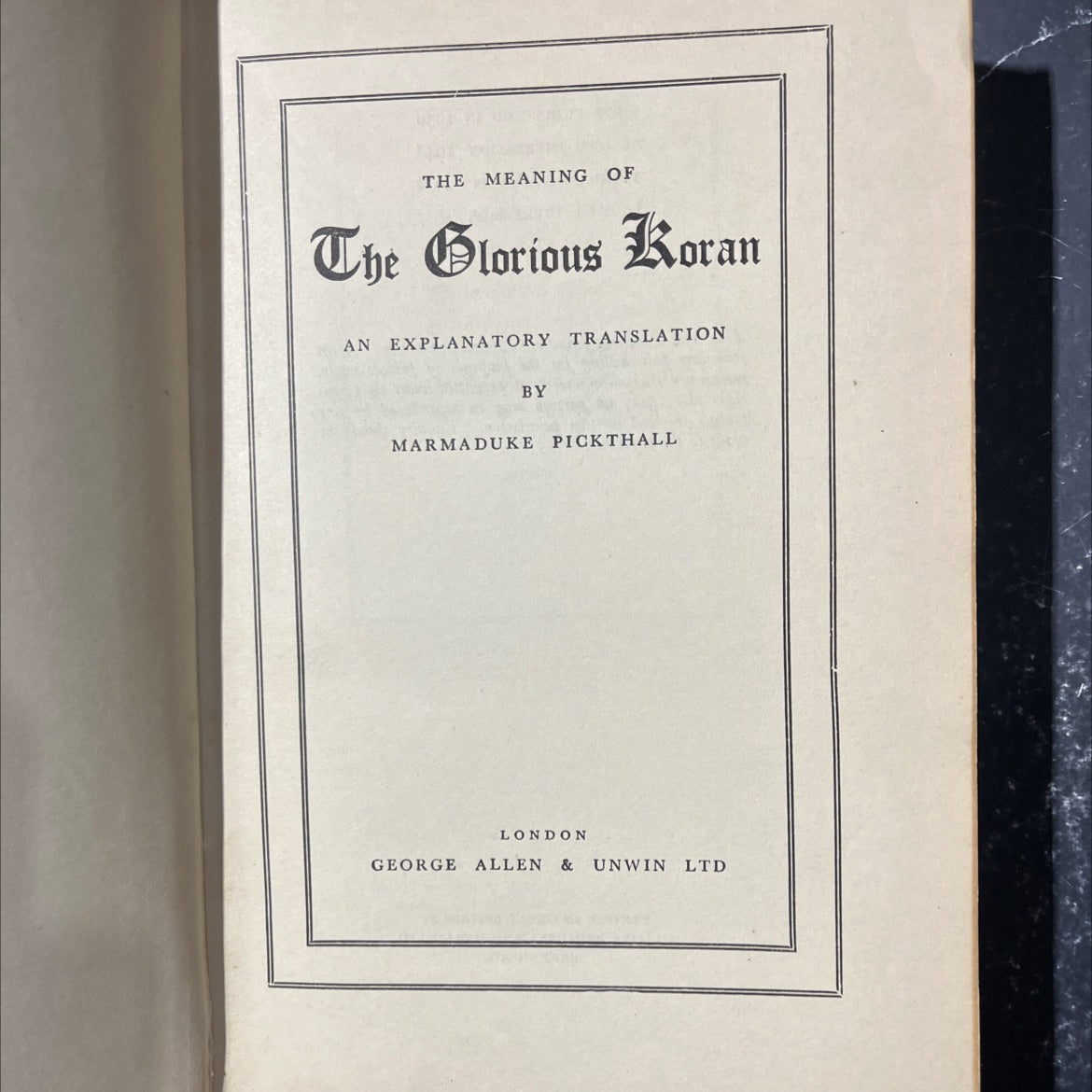the meaning sof the glorious koran an explanatory translation book, by marmaduke pickthall, 1957 Hardcover image 2