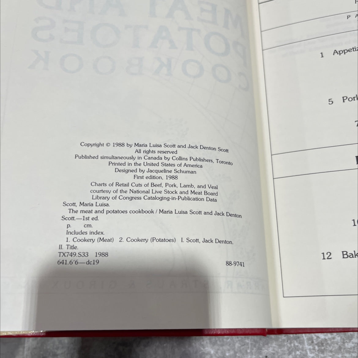 the meat and potatoes cookbook book, by Maria Luisa Scott & Jack Denton Scott, 1988 Hardcover image 3