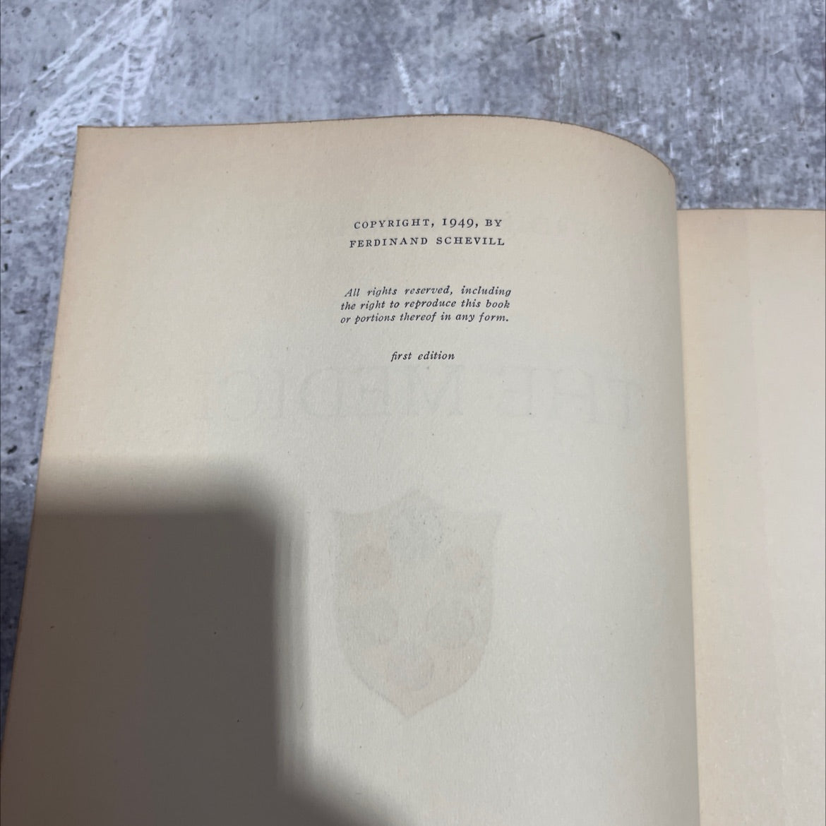the medici book, by ferdinand schevill, 1949 Hardcover image 3