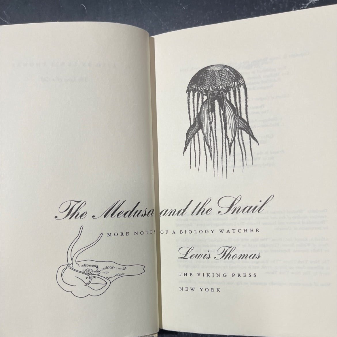 the medusa and the snail more notes of a biology watcher book, by Lewis Thomas, 1979 Hardcover image 2