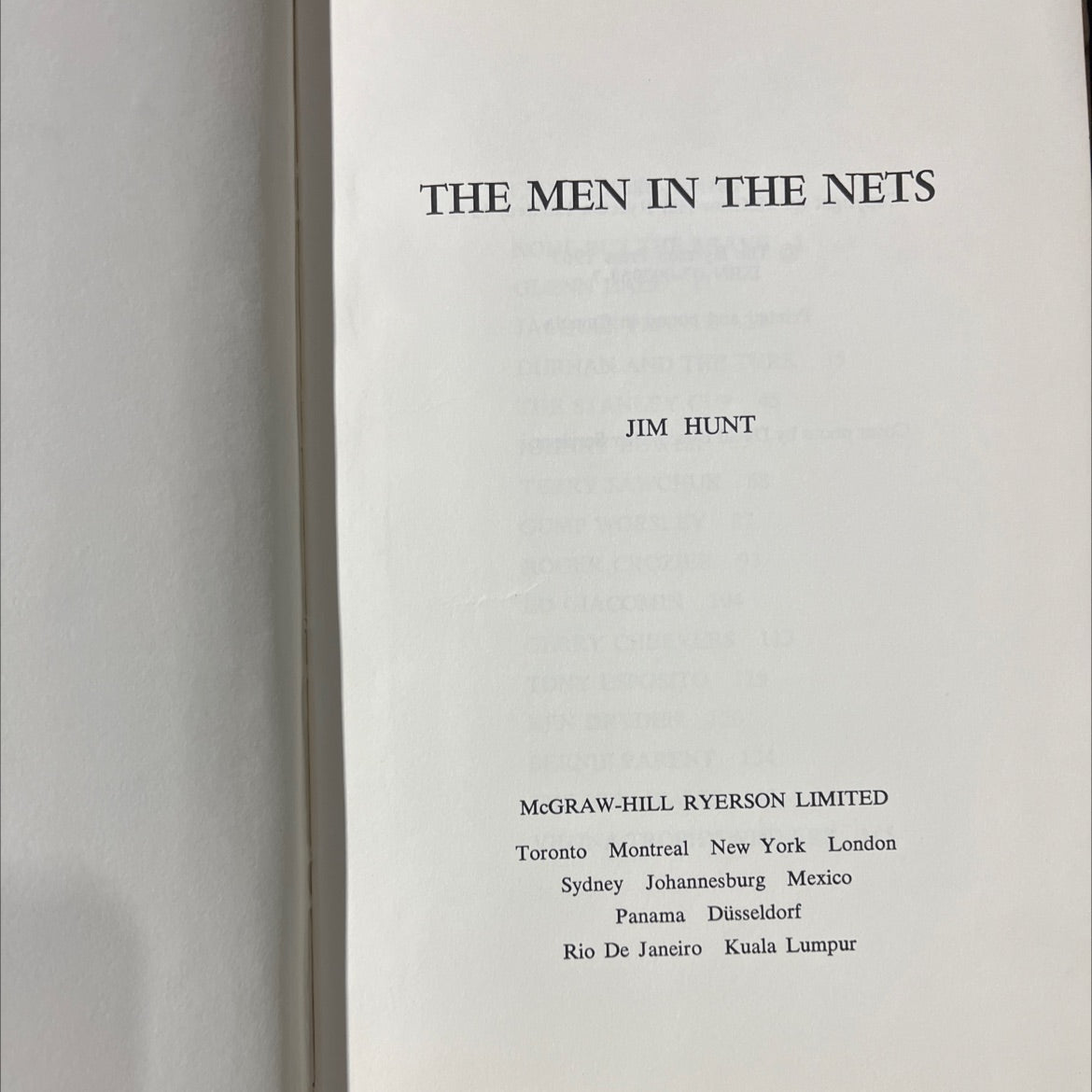 the men in the nets book, by jim hunt, 1972 Hardcover image 2