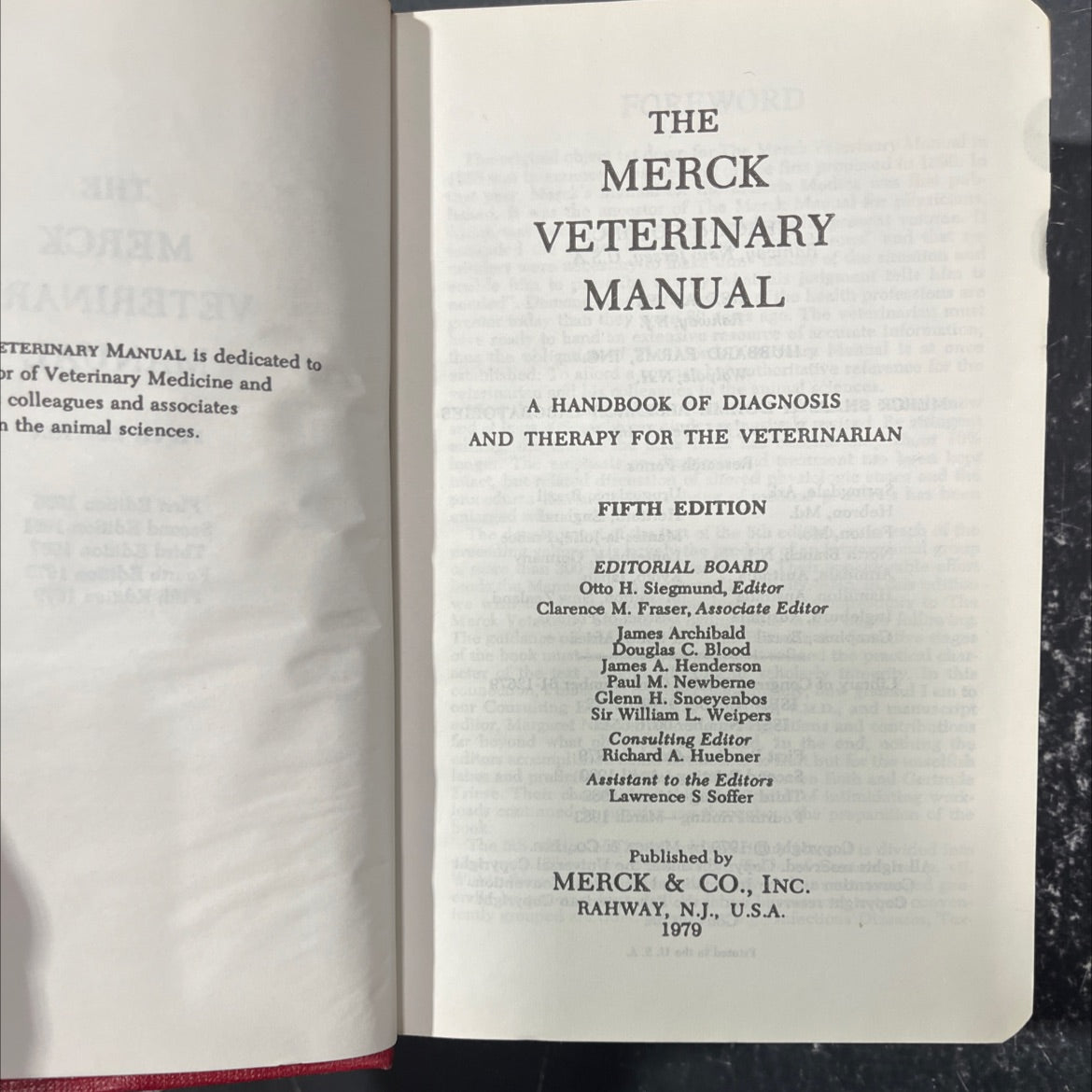 the merck veterinary manual book, by editorial board, 1979 Hardcover image 2