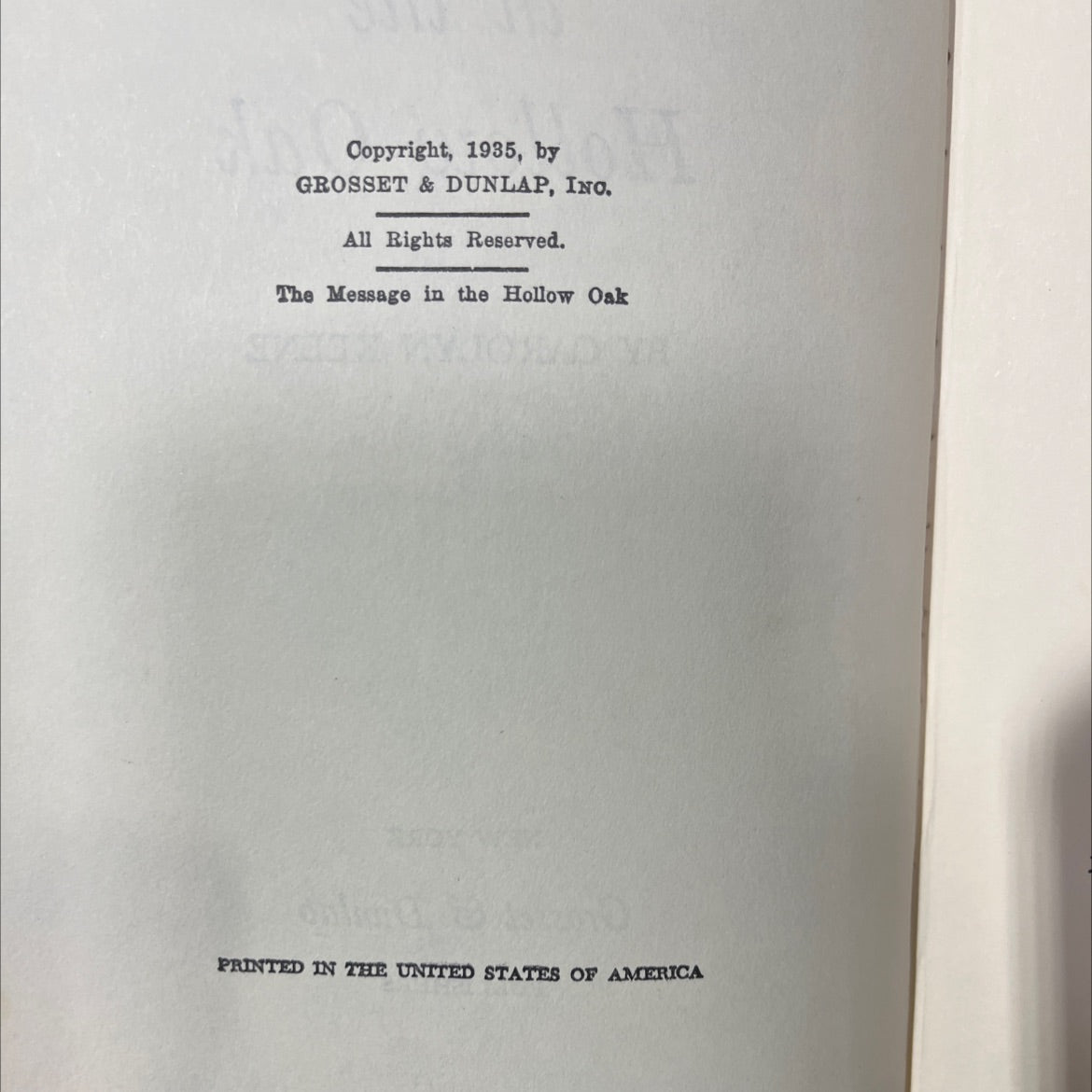 the message in the hollow oak book, by carolyn keene, 1935 Hardcover image 3