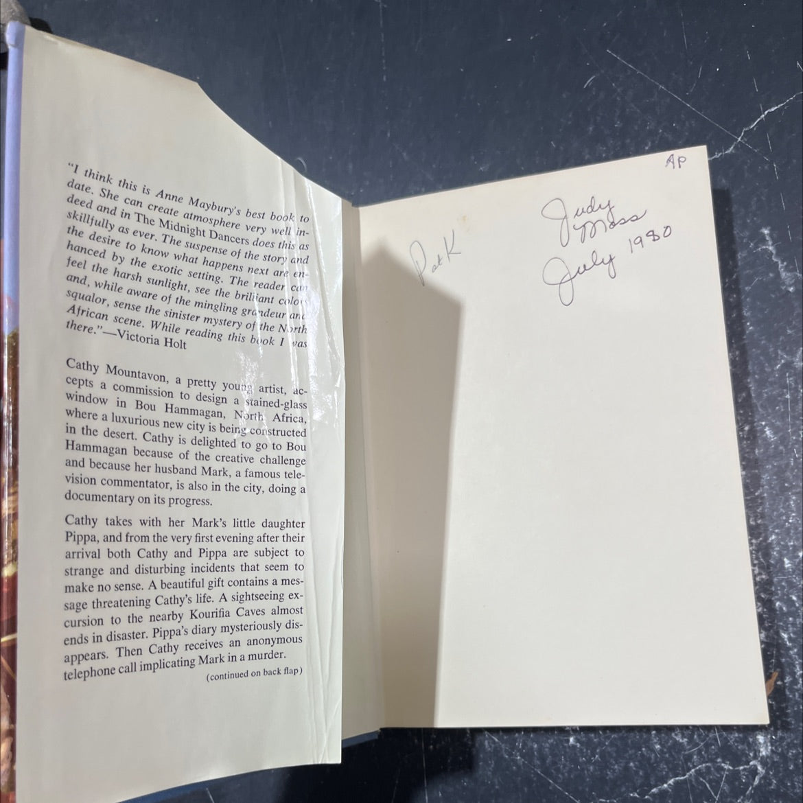 the midnight dancers book, by Anne Maybury, 1973 Hardcover image 4