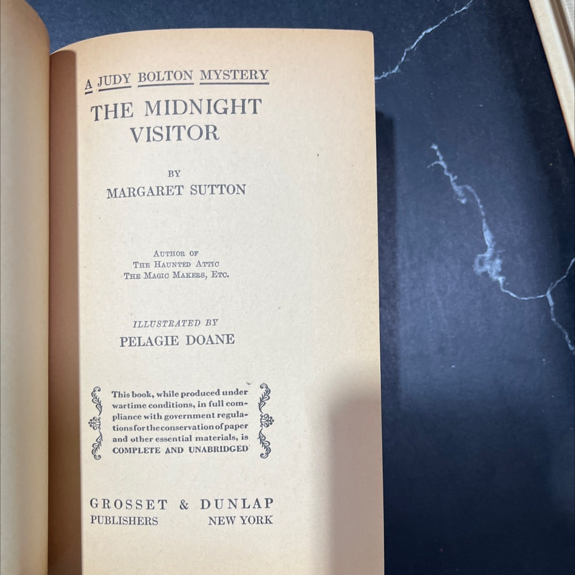the midnight visitor book, by margaret sutton, 1939 Hardcover image 2