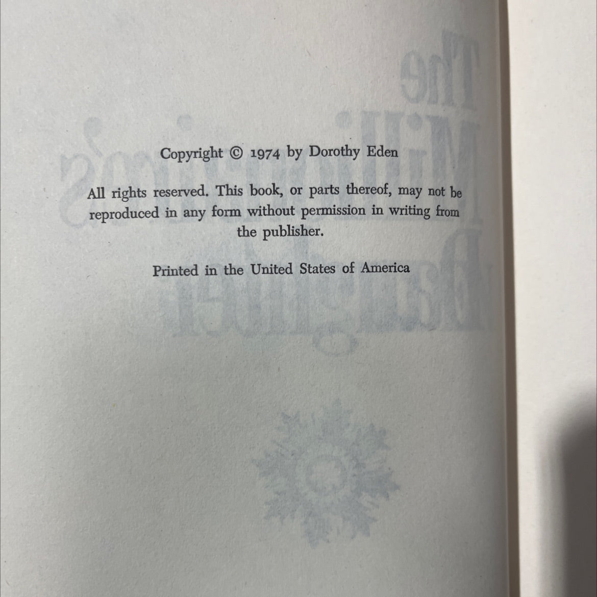 the millionaire's daughter book, by Dorothy Eden, 1974 Hardcover image 3
