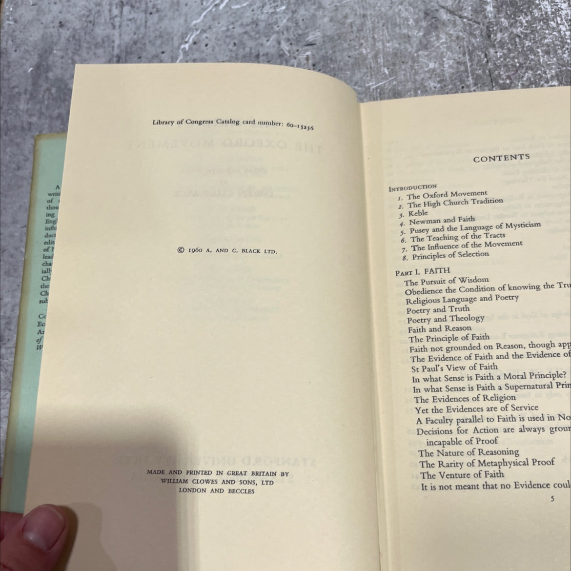 the mind of the oxford movement book, by owen chadwick, 1960 Hardcover image 3