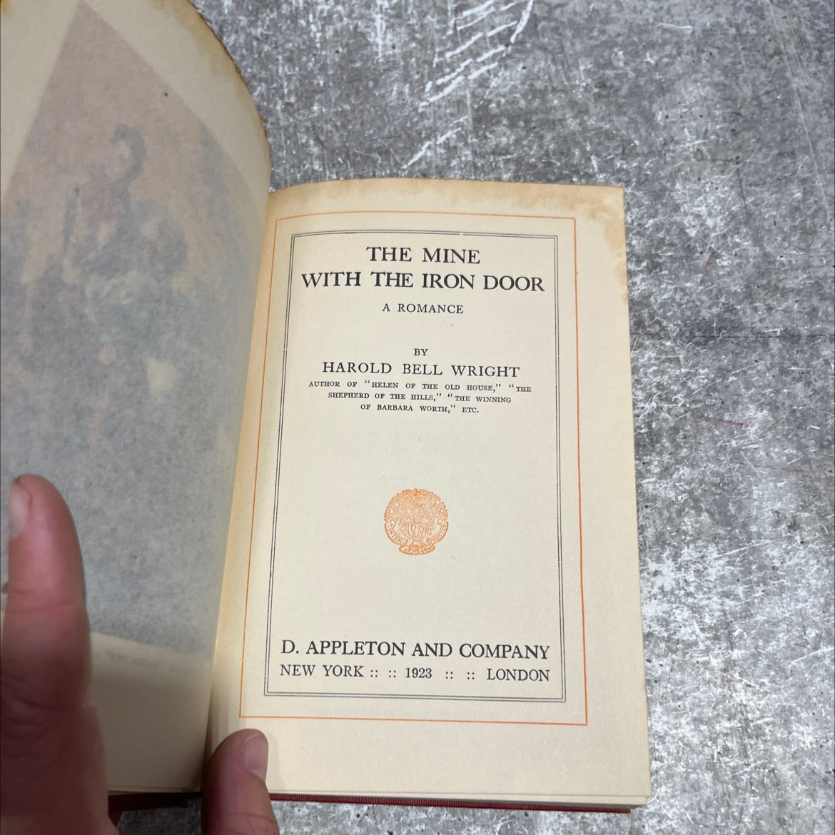 the mine with the iron door a romance book, by harold bell wright, 1923 Hardcover image 2