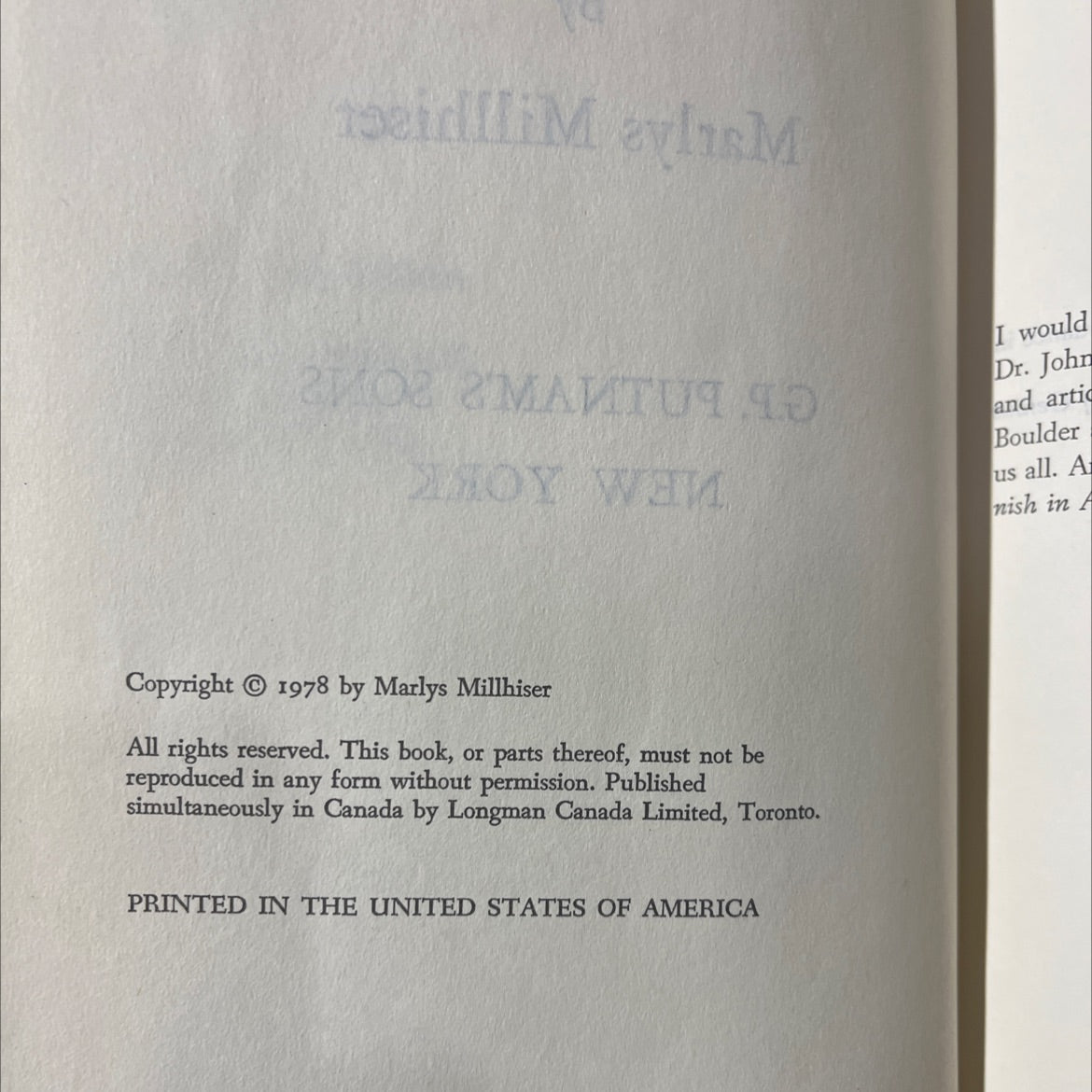 the mirror book, by Marlys Millhiser, 1978 Hardcover image 3